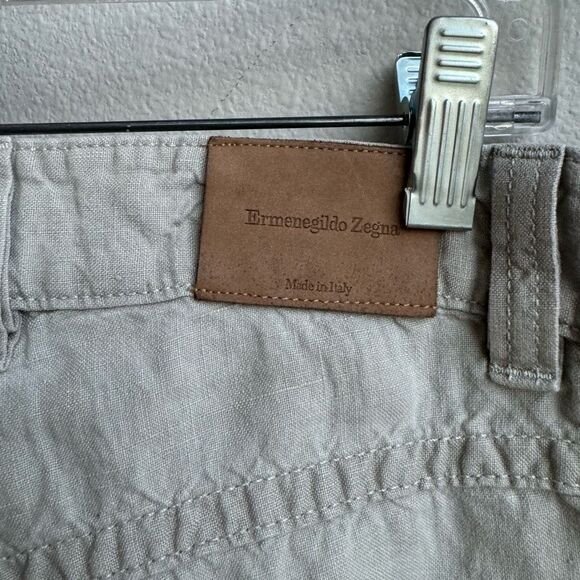 Ermenegildo Zenga Made In Italy Men’s Size 34 X 29 100% Cotton Straight Leg Gray - Picture 5 of 9